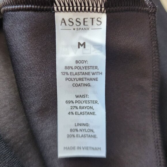 Spanx Assets Womens Medium Faux Leather Leggings Black High Waisted Pants - Picture 6 of 8